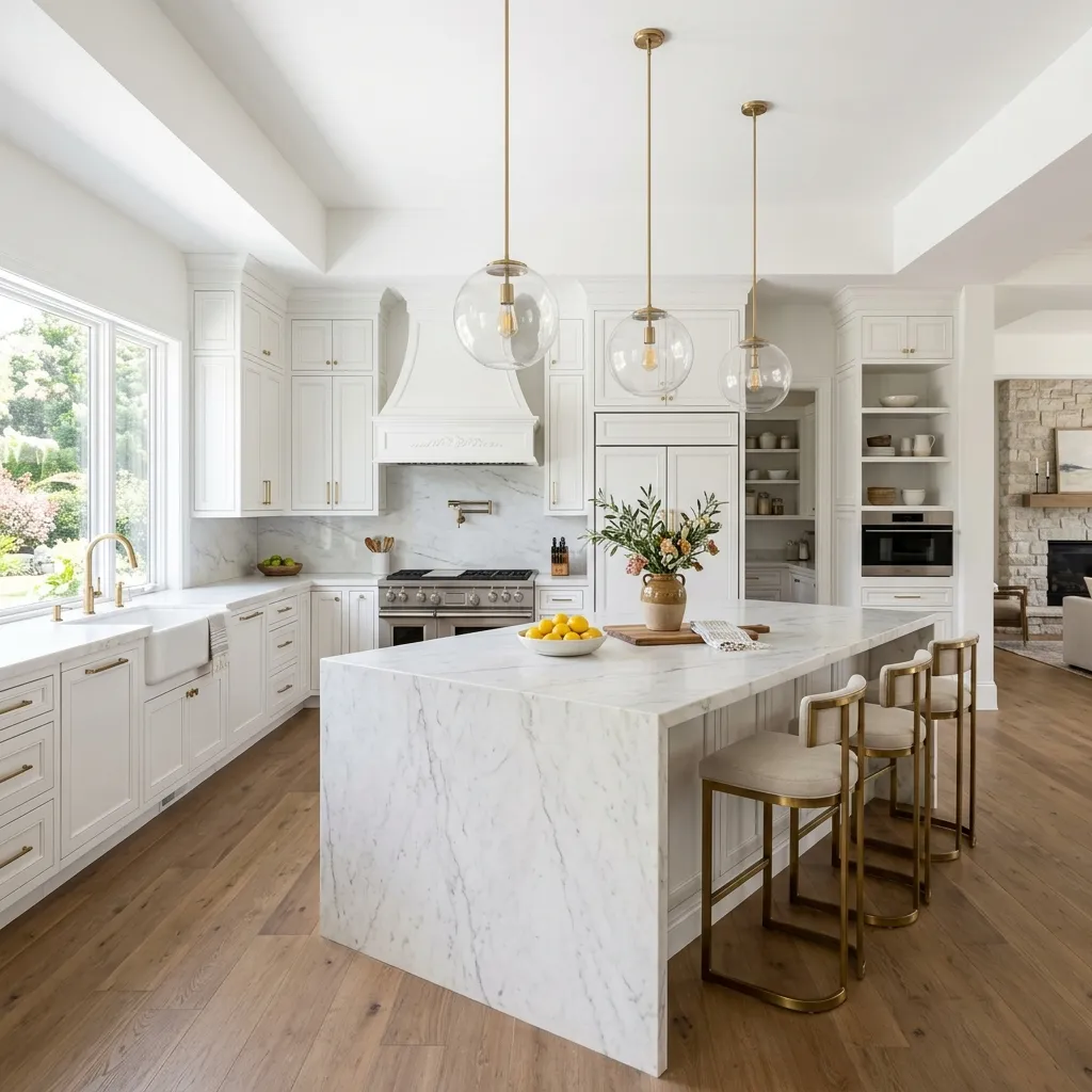Bellevue Home Remodeling team installing custom kitchen cabinetry in a luxury Bellevue home